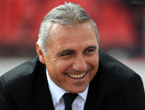 SOFIA, BULGARIA - MAY 19:  Hristo Stoichkov, head coach of PFC Litex Lovech looks on during the Bulgarian A PFG League match between PFC CSKA Sofia and PFC Litex Lovech held on May 19, 2012 at the Bulgarian Army Stadium in Sofia, Bulgaria. (Photo by Nikolay Doychinov/EuroFootball/Getty Images)