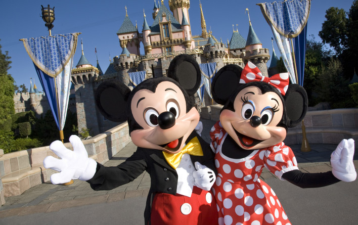 MICKEY & MINNIE -- Standing in front of Sleeping Beauty Castle at Disneyland, where magical storybooks come alive, Mickey Mouse and Minnie Mouse welcome visitors from all over the world. Combining classic favorites and exciting additions, Disneyland park is an essential part of a Southern California vacation. (Paul Hiffmeyer/Disneyland)