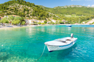 paradise view on turquoise bay in south Dalmatia