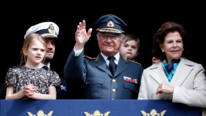 STOCKHOLM, SWEDEN - APRIL 30: Princess Estelle, Duchess of Ostergotland, Prince Carl Philip, Duke of Varmland, King Carl XVI Gustaf of Sweden, Prince Oscar, Duke of Skane, Crown Princess Victoria of Sweden and Queen Silvia of Sweden attend a celebration of King Carl Gustav's 73rd birthday anniversary at the Royal Palace on April 30, 2019 in Stockholm, Sweden. (Photo by Michael Campanella/Getty Images)