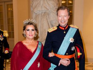 COPENHAGEN, DENMARK - MAY 26: Grand Duke Henri of Luxembourg and Grand Duchess Maria Teresa of Luxembourg during the gala banquet on the occasion of The Crown Prince's 50th birthday at Christiansborg Palace Chapel on May 26, 2018 in Copenhagen, Denmark. (Photo by Patrick van Katwijk/Getty Images)