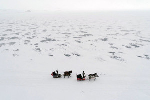 Aerial+Top+View+of+Frozen+Lake+and+Sleighs