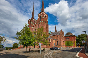 Roskilde,,Denmark,,08-25-2018,,Illustrative,Editorial.,Roskilde,Cathedral,(danish:,Roskilde,Domkirke)